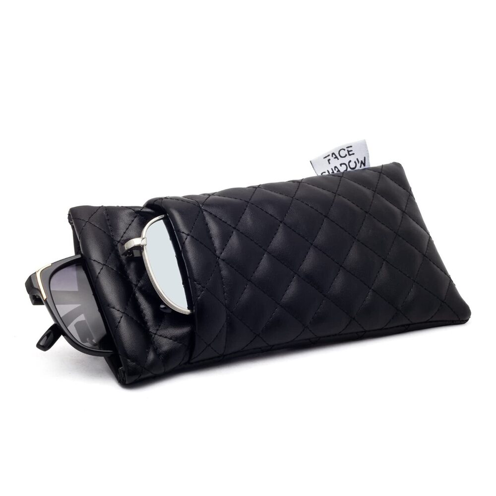 9156 Double Eyeglasses Pouch Large Squeeze Top Microfiber Soft Glasses Case